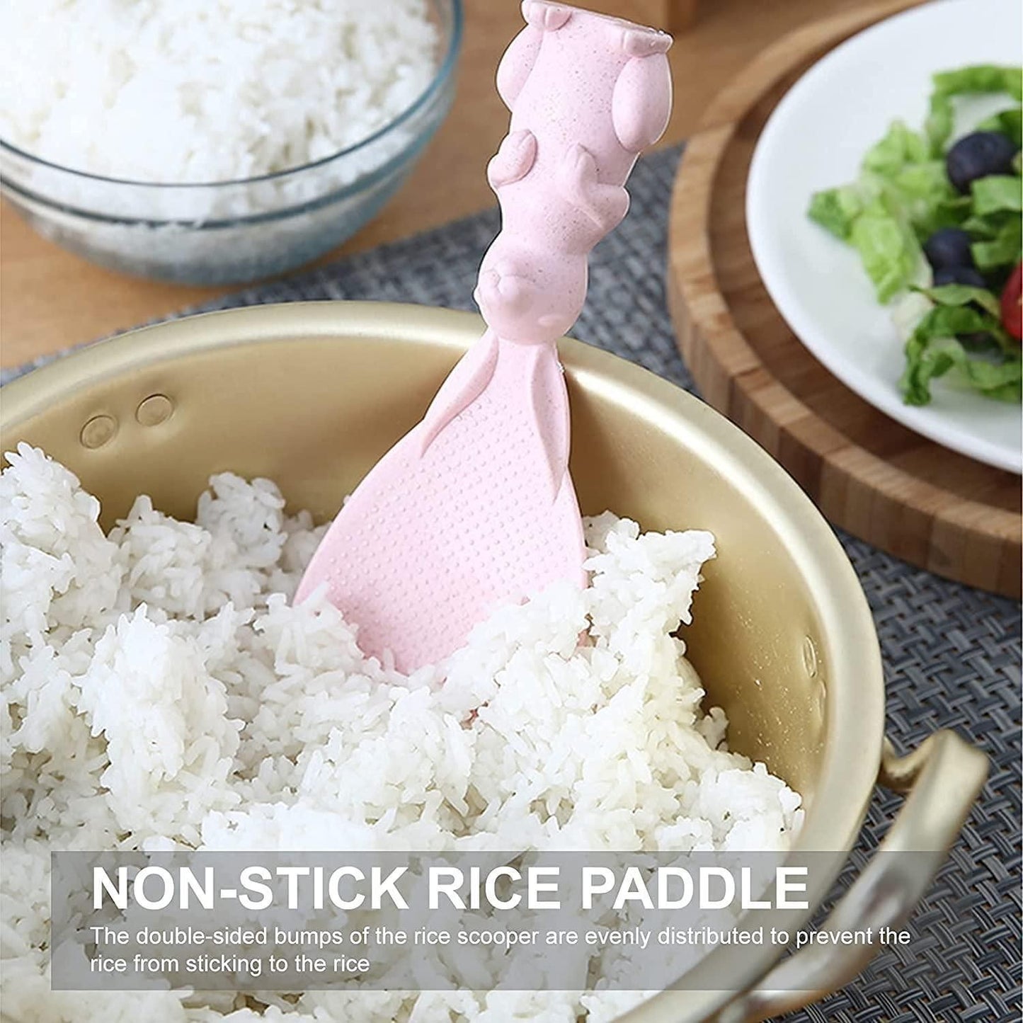 Rabbit Standing Non-Stick, Vertical Kitchen Serving Spoon (Pack of 3)